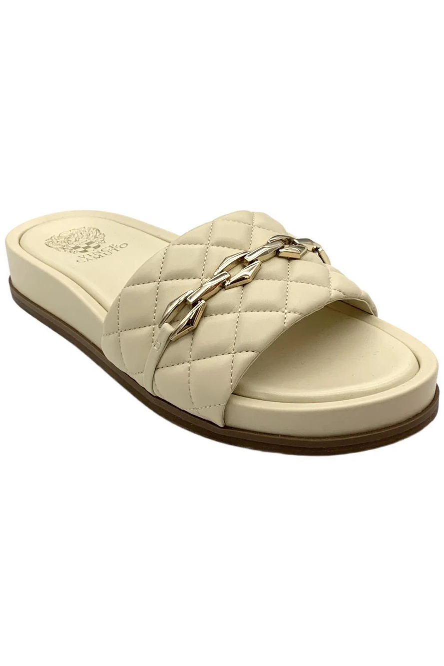 Vince Camuto Women's Kallin Wedge Sandal Creme - Wide